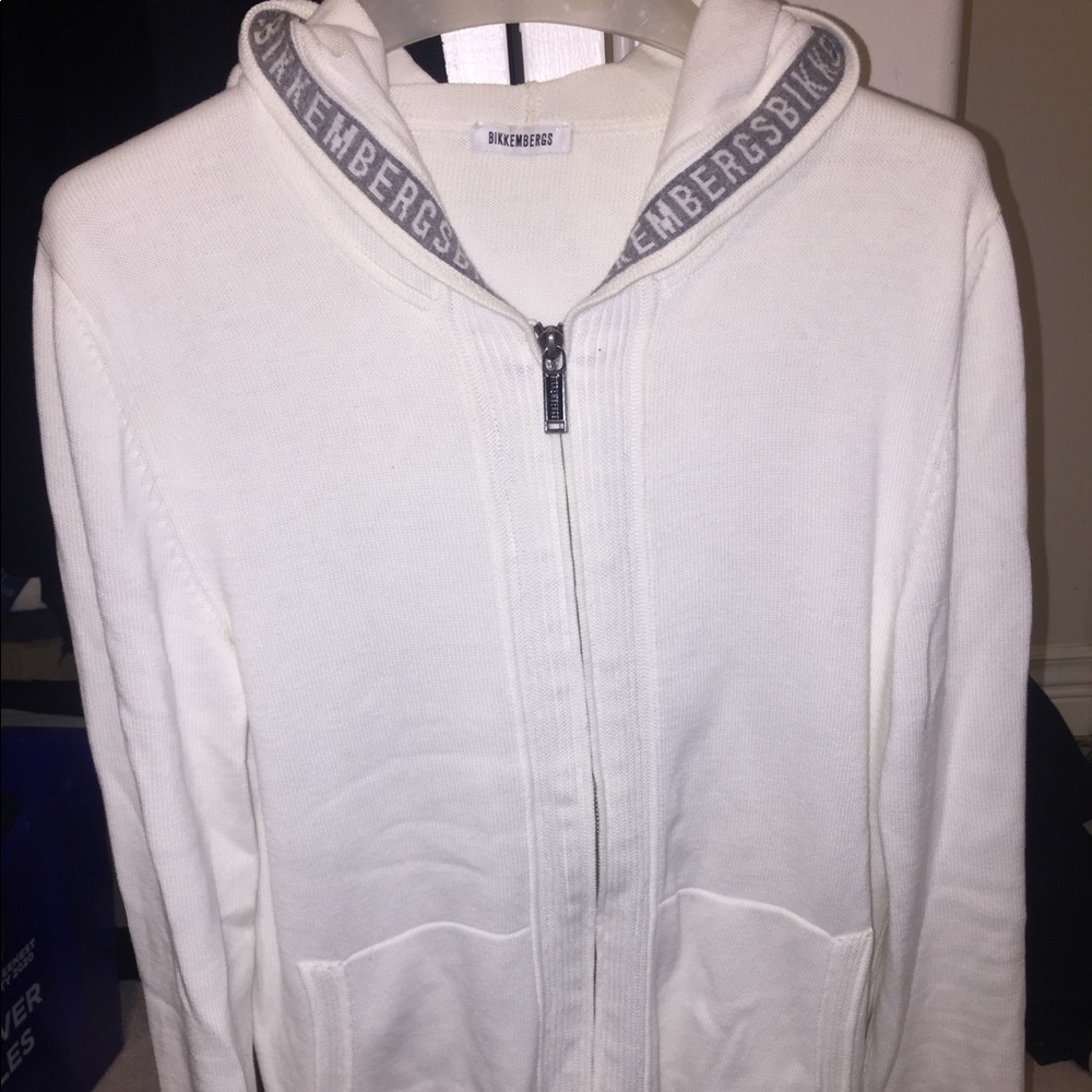 Bikkembergs white cashmere zip up